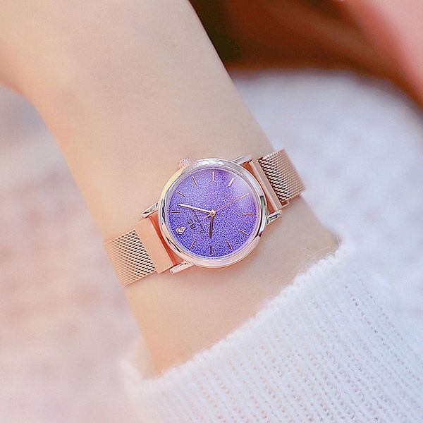 

new selling watch factory direct foreign trade high-end linked list custom magnet belt womens watch glitter surface, Slivery;brown