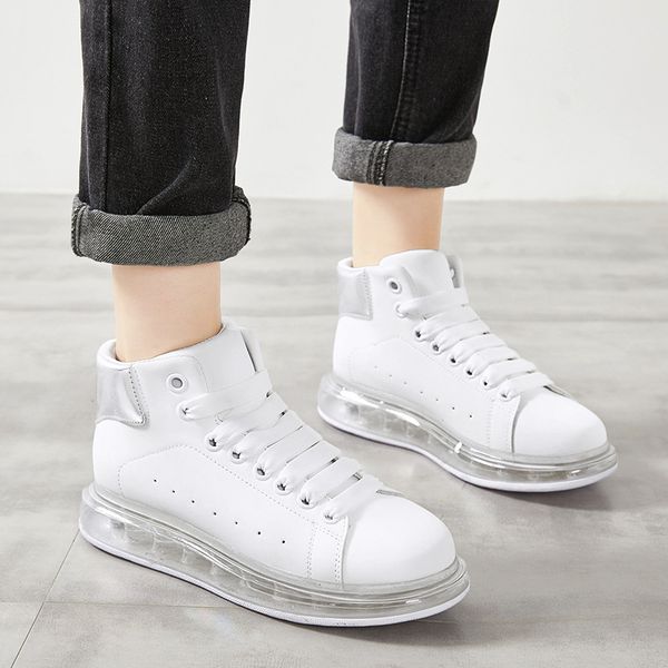 

autumn hight-white shoes really air cushion girl's casual board shoes platform women's versatile ab, Black