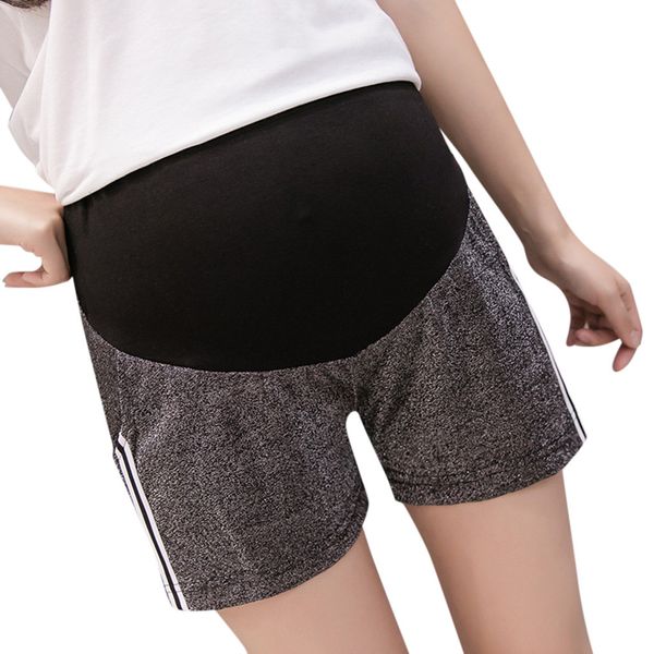 

summer casual pants women's maternity stretch wear pregnant women solid sports active shorts pants #ew, Black