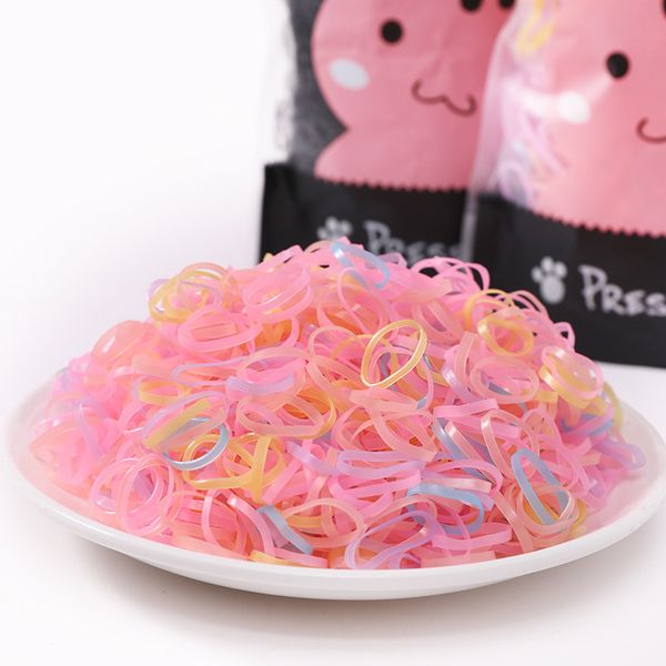 

1000/2500/pcs lot disposable gum hair children rubber bands ponytail holder elastic hair band girls scrunchie accessories, Slivery;white