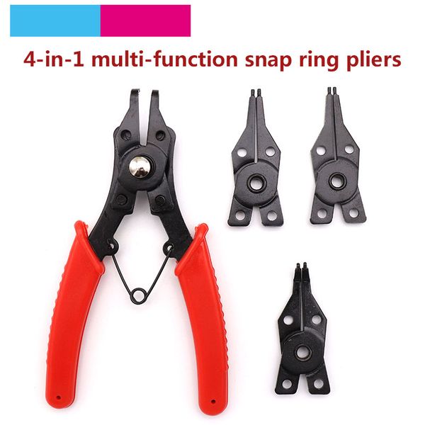 

1 set 4-in-1 multi-function circlip pliers snap ring pliers multi crimp tool internal external ring remover retaining