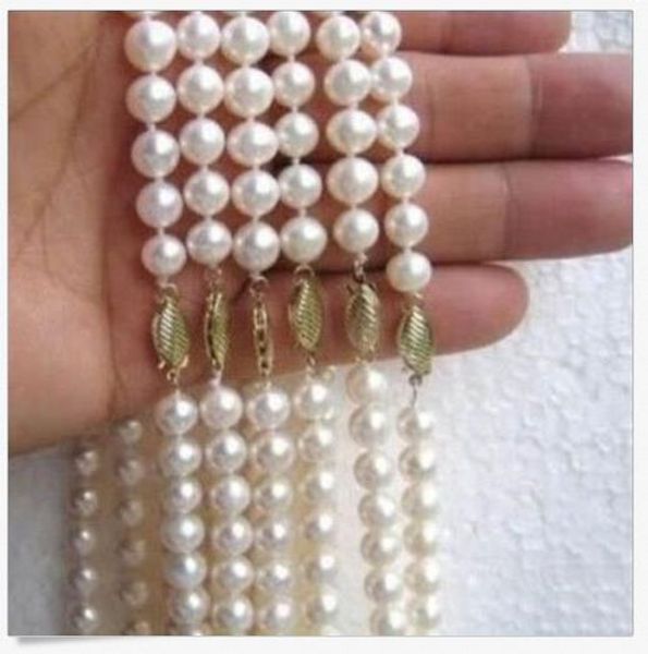 

wholesale 6pcs 9-10mm genuine white south sea pearl necklace 18" 14k gold t, Silver