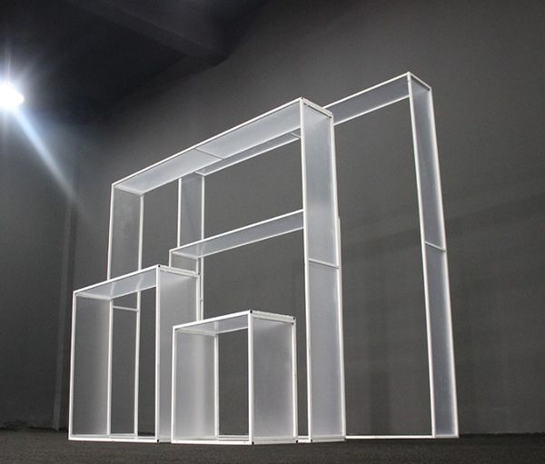 

wedding ceiling decoration iron art film magic frame pvc square frame decoration stage ceiling background decor wedding hanging pendant