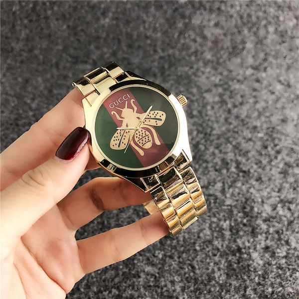 

2019 Fashion GUC CI Brand women's men Girl crystal dial Stainless steel metal band quartz wrist watch PANDORA Bracelet Watch tom GUESS