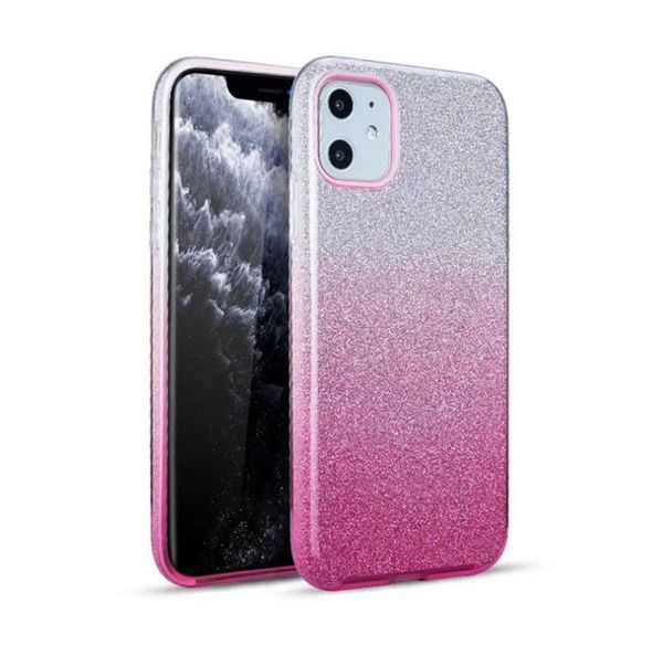

fashion glitter case 3 in 1 tpu gradient glitter mobile phone case cover for iphone6 7 8 plus 11 pro sum s9 s10 s20