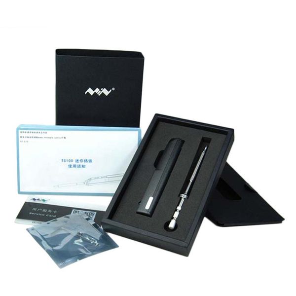 

quality stylish 1 set mini portable 65w programmable ts100 electric soldering iron digital lcd easy-dismount design space saving