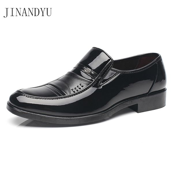 

black slip on men leather formal shoes men classic fashion official shoes sapato social oxford dress business shoe
