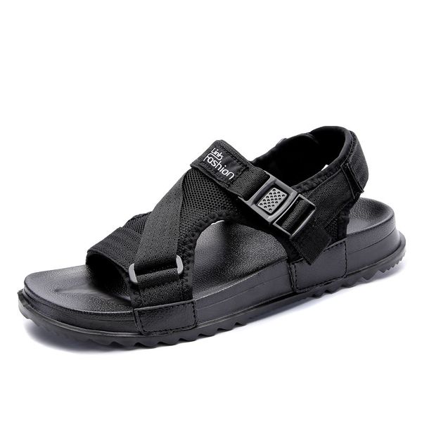 

sandals men shoes summer 2019 beach gladiator fashion men's outdoor sandals men shoes flip flops slippers flat large size 45 46, Black