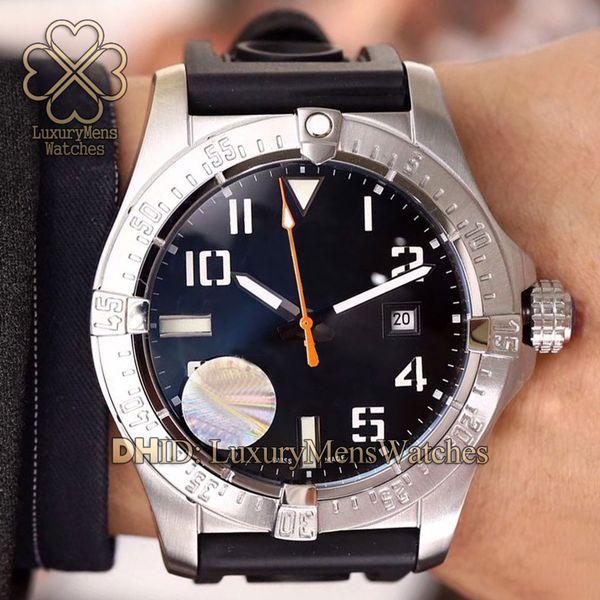 

luxury mens watches automatic movement 44mm black blue rubber strap waterproof strap sapphire glass calendar relojes de lujo para hombre, Slivery;brown