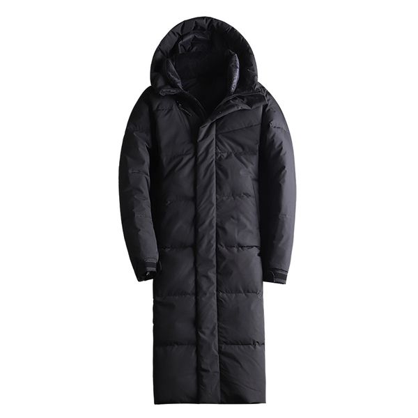

2019 winter fashions brand 90% white duck down jacket men x-long korean streetwear feather coat duck down warm men clothes, Black