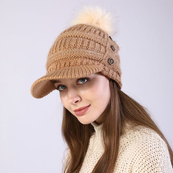 

female hats women cap winter and autumn button with visor nagymaros ball keep warm caps outdoor leisure, Blue;gray
