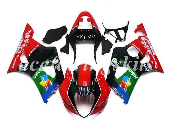 

injection mold new abs motorcycle full fairings set fit for suzuki gsx-r1000 k3 2003 2004 03 04 gsxr1000 bodywork set red black