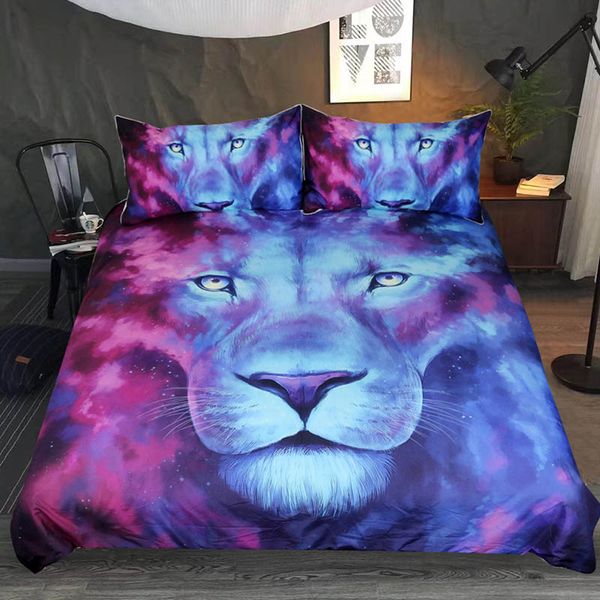 3d Lion Printed Comforter Bedding Sets Queen King Twin Size