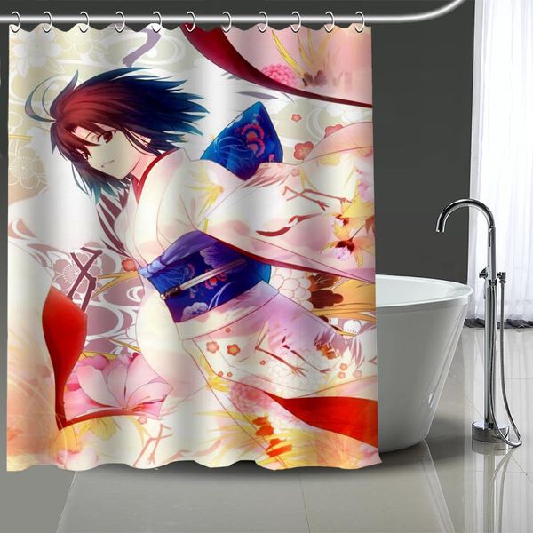 

custom kara no kyoukai printed shower curtain bathroom waterproof polyester washable home bath decor curtains with hooks