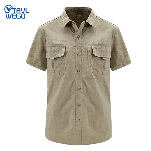 

trvlwego men quick dry shirt waterproof outdoor hiking shirt tactical short sleeve male combat hunting fishing shirts men, Gray;blue