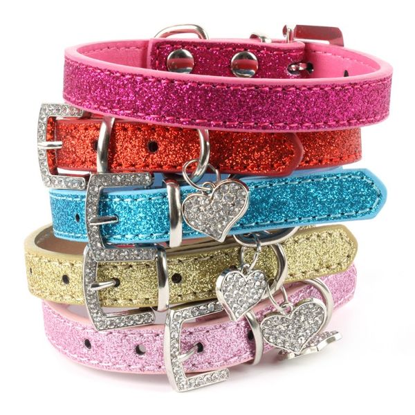 

bling подвеска кристалл кожа pet ошейники щенок cat choker ожерелья 5 цвет