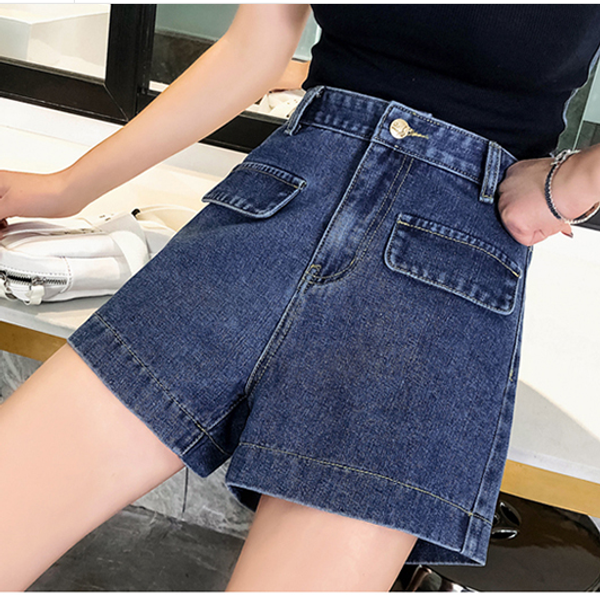 

jeans shorts women fashion summer a line high waist women shorts plus size office lady casual loose blue denim fw889, White;black
