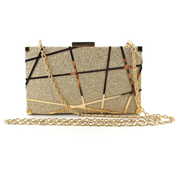 

fashion sequins clutch bag female luxury evening bag metal chain handbag clutch wedding banquet wallet and handbag