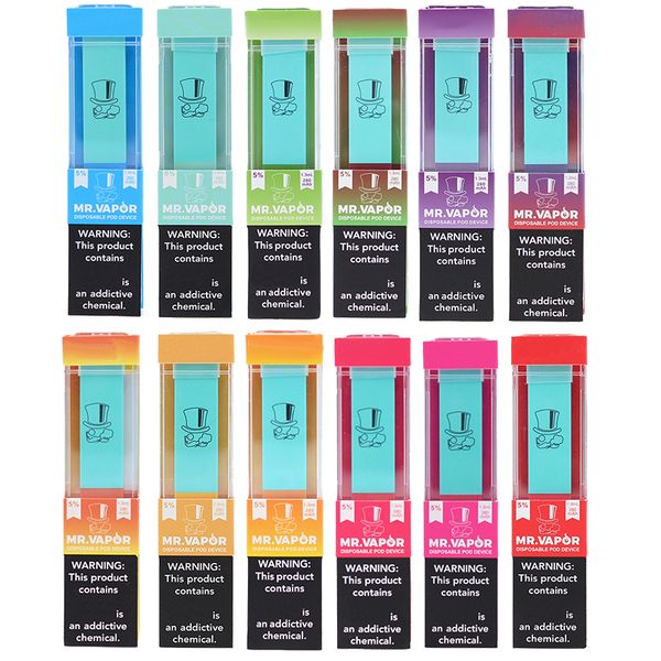 

Новые MR.VAPOR Одноразовые устройства Mr Vapor Vape Pen Бобы MrVapor Starter Kit 280mAh Аккумулятор 1,3 мл 400Puffs картридж Предварительно заполненный Ecig испарители