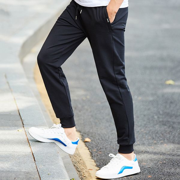 

шлифе брюки mrmt 2019 марка лета мужского повседневная брюки closed mouth молодежь хлопок брюки для мужских эластичных брюк, Black