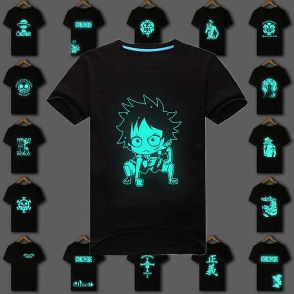 

100% хлопок мужские летние аниме one piece футболка luffy / zoro флуоресцентная футболка мужской фитнес повседневная короткая футболка мужчи, White;black