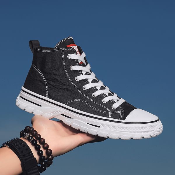 

fashion sneakers men shoes men high canvas shoes korean version casual, Black