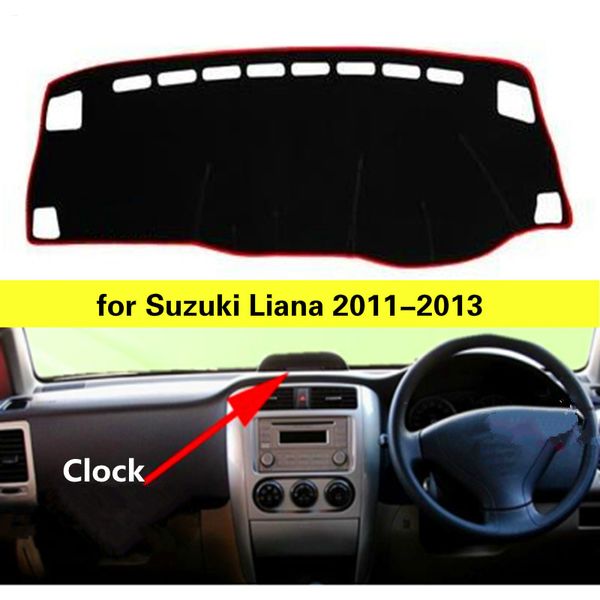 

car dashboard cover for liana 2011-2013 with clock right hand drive auto dashboard mat dirty protect pad light car pad
