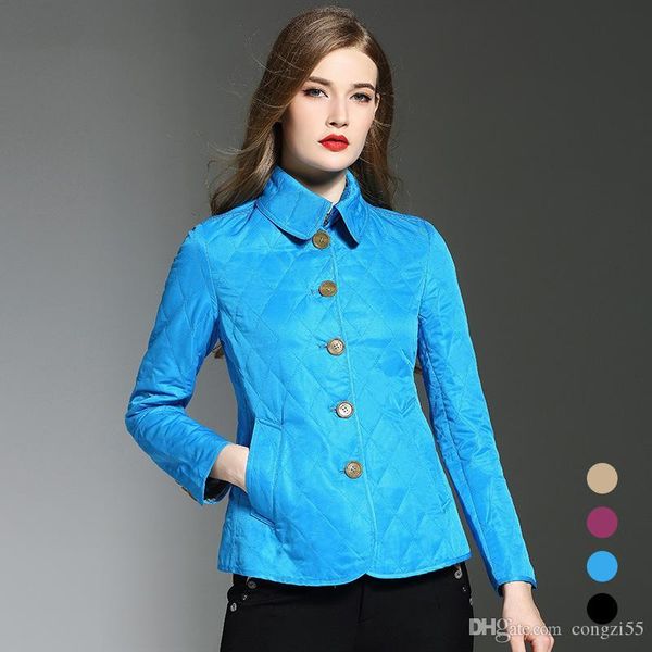 

classic women fashion england short thin cotton padded coat/brand designer jacket for women down jacket size s-xxl, Black;brown