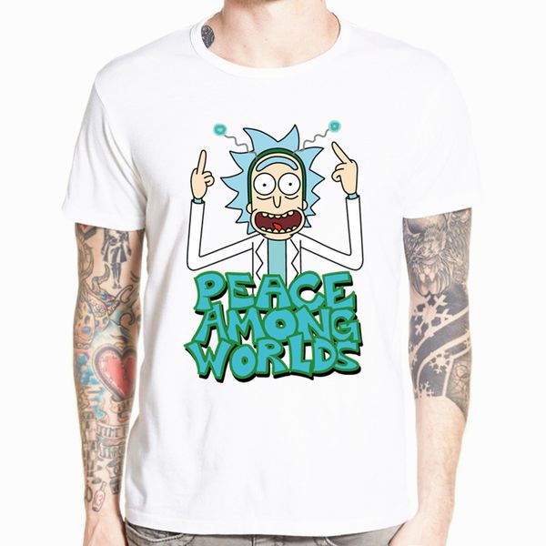 

new 2020 summer rick and morty Â rick and morty crazy scientist men's t-shirt pickle rick tees, White;black