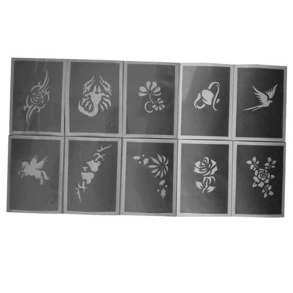 

10 pieces reusable body paint stencils face paint stencils template 75x105mm