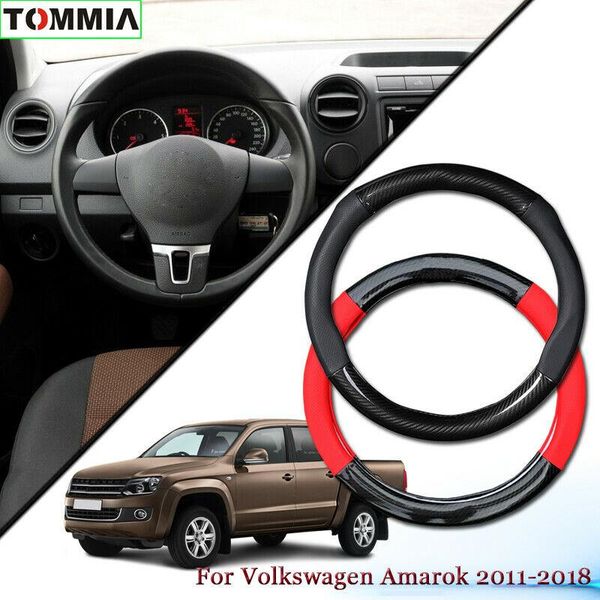 

anti-slip carbon fiber leather car steering wheel cover for volkswagen amarok