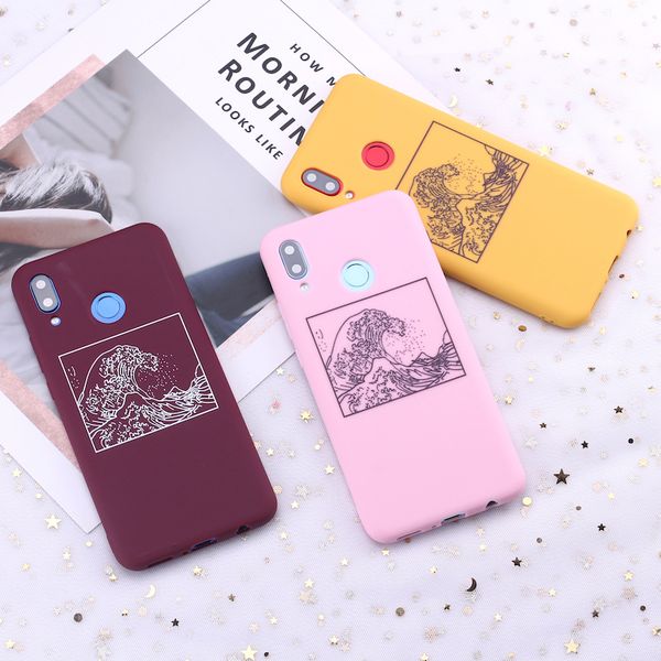 

for huawei honor mate 10 20 nova p20 p30 p40 p smart the great wave off kanagawa candy silicone phone case cover capa fundas