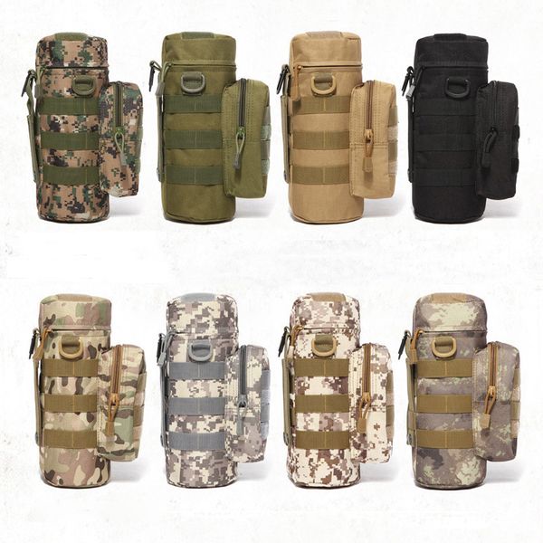 

molle system military kettle waist bag durable tactical water bottle bag pouch outdoor hunting hiking waist kettle pouch bag