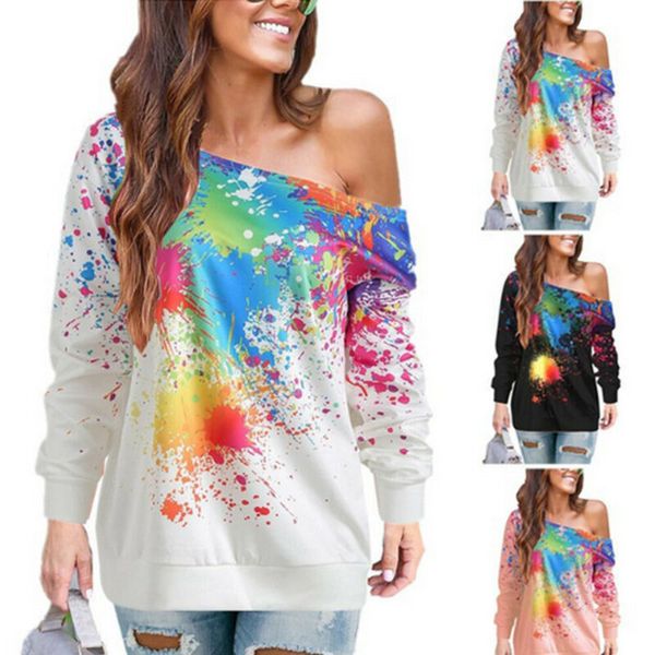

2019 autumn colorful t shirt women off shoulder loose shirt fashion casual ladies short sleeve plain t-shirts, White