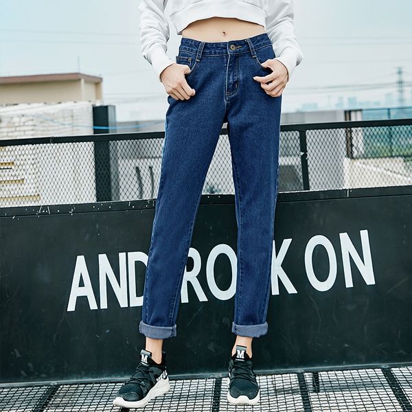 

vintage ladies boyfriend jeans for women mom high waisted jeans blue casual pencil trousers korean streetwear denim pants