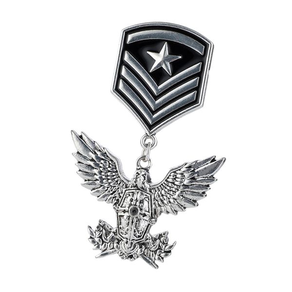 

army commendation medal eagle badge uniform brooch pin patriotic jewelry, Gray