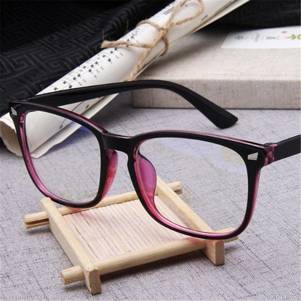 

1 pc women men transparent computer reading glasses spectacle frame anti blue ray clear lens eyeglasses, White;black