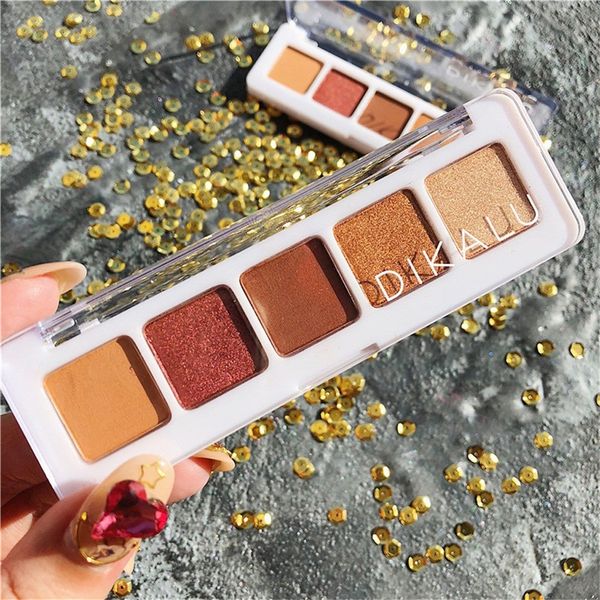 

portable 5 colors eye shadow palette highlight face eyeshadow highlighter brighten easy to wear makeup palette maquiagem