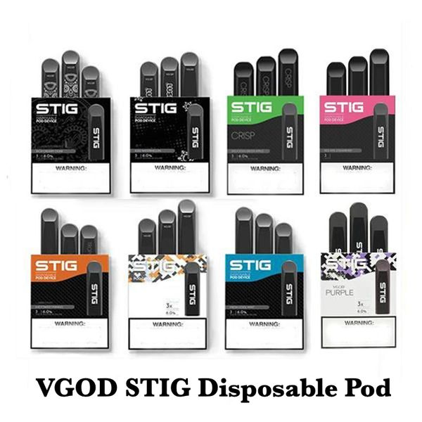 

100% Original VGOD STIG Disposable 8 Colors Vape Pod Device 3Pcs Pack 270mAh Battery 1.2ml Cartridge Vape Pen Kit VS MYLE Mini