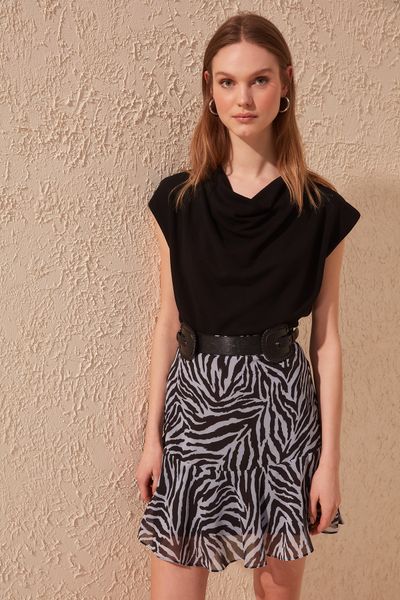 

trendyol patterned skirt twoss20et0208, Black