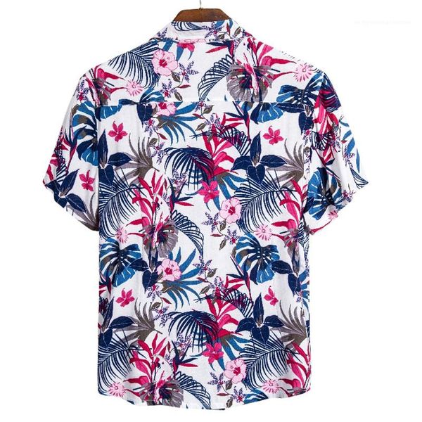 

shirts floral printed turn collar slim short sleeve single breasted casual mens clothing summer mens designer, White;black