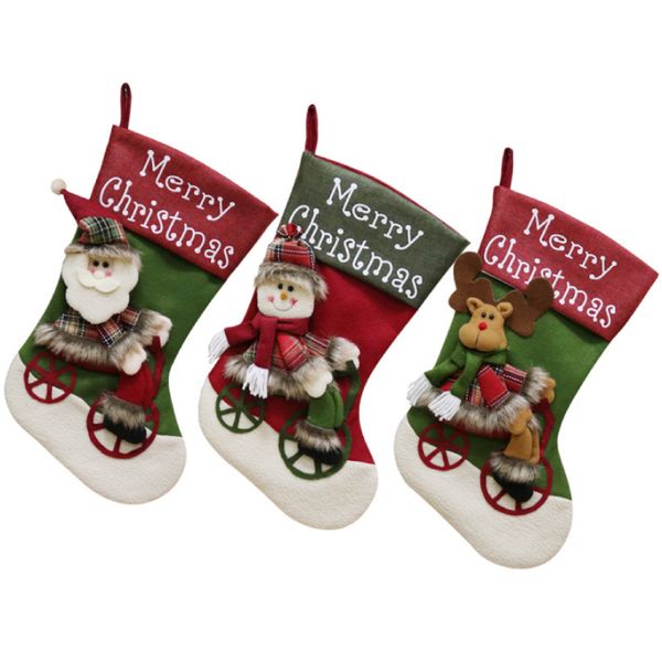 

christmas stockings gift bag santa claus snowman moose merry christmas sack socks new year decoration accessories