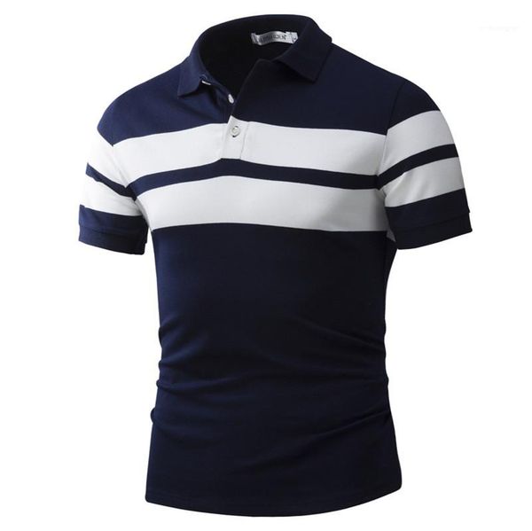 

polos fashion clothing casual summer stripe designer sleeve stand printe polo mens short luxury mens slim gckid, Black