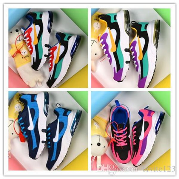 

2020 react 27c v2 kids running shoes gold geometric infant boys girls trainers outdoor athletic children toddlers sneakers, Black