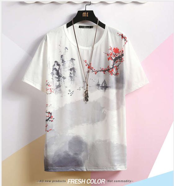 

2020 summer mens designer t-shirts new fashion casual shirts,chinese style print m-4xl, White;black