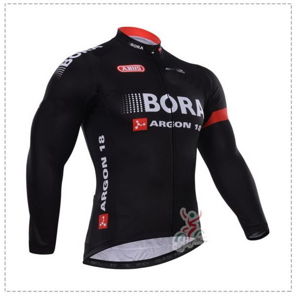 

spring 2015 bora - argon 18 team black b100 only long sleeve cycling jersey size:xs-4xl, Black;white