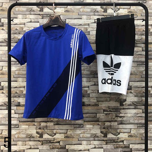 

mens tracksuits round neck striped t shirt suit leopard pattern print two piece sets joggers loose tracksuits size l-4xl#5, Gray