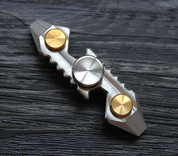 

titaner cnc ti tc4 titanium + brass finger spinning toy bottle opener crowbar outdoor edc great tools