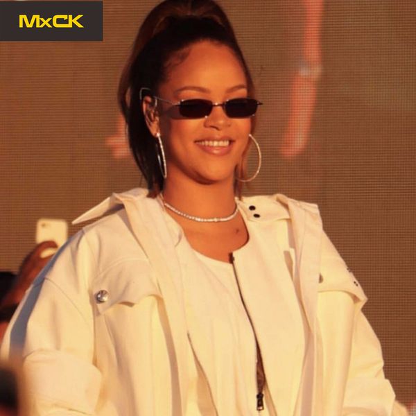 

mxck brand small rectangle retro sunglasses brand designer red metal frame clear lens sun glasses, White;black