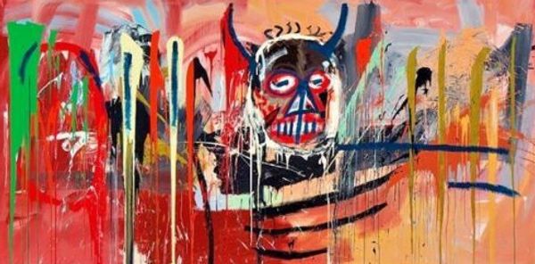 

jean michel basquiat hand painted art picture home decor on canvas oil painting "satan" expressionism art